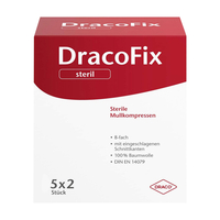 DracoFix Mullkompressen 7, 5 x 7, 5 cm steril
