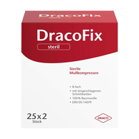 DracoFix Mullkompressen 7, 5 x 7, 5 cm steril