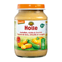 Holle Zucchini und Kürbis mit Kartoffeln