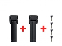 Abus Bordo Twin 6000K Faltschloss Set schwarz/grau 120 cm Fahrradzubehoer