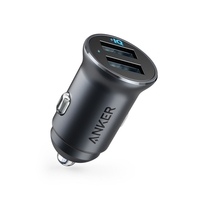 Anker 320 Car Charger (24W II) Ladegerät,  Mini Autoladegerät,  24W 4.8A Duales USB-Autoladegerät mit blauem LED-Licht,  für iPhone13/12/11/XR/Xs,  iPad Pro/Air 2/mini,  Galaxy und mehr