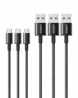 Premium Nylon USB-C to USB-A Cables (3-Pack 6ft)